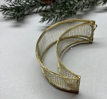 Dekoanhänger aus Metall-Gitter, Mond gold